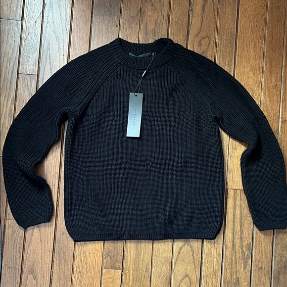 Jenni Kayne NWT Cotton Fisherman Black Crewneck Sweater XS - Picture 2 of 8